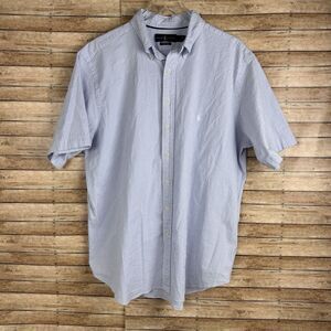 Ralph Lauren Performance Button Down Shirt Men Size 1XB Big Blue Stripe